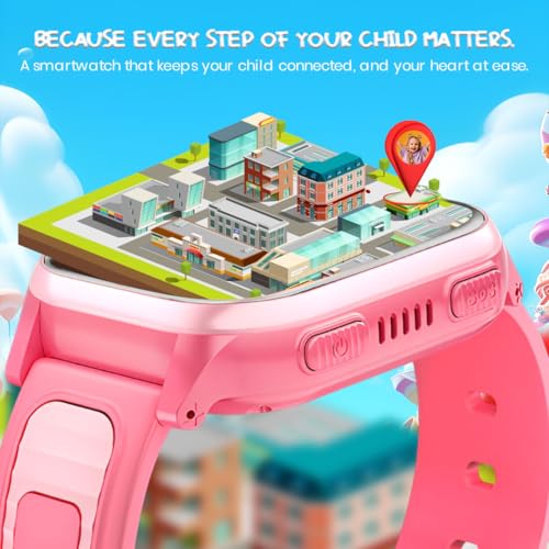 PunnkFunnk TrackNova 4G/5G Kids Smart Watch | HD Video Call | Live GPS Tracking | App Control | Safe Zone & SOS | Games | Family Chat | 800mAh Long Battery | FaceLock | Safety Watch for Kids - (Pink) - Image 3