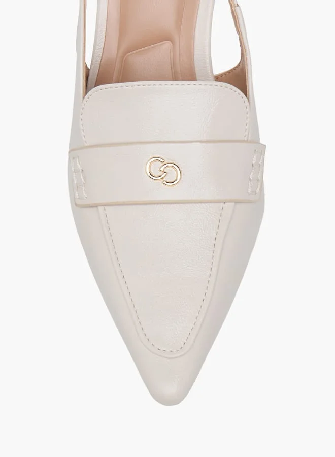 Celeste Women's Logo Detail Slingback Shoes with Buckle Closure