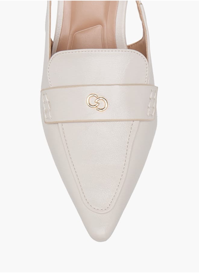 Celeste Women's Logo Detail Slingback Shoes with Buckle Closure  - Image 4