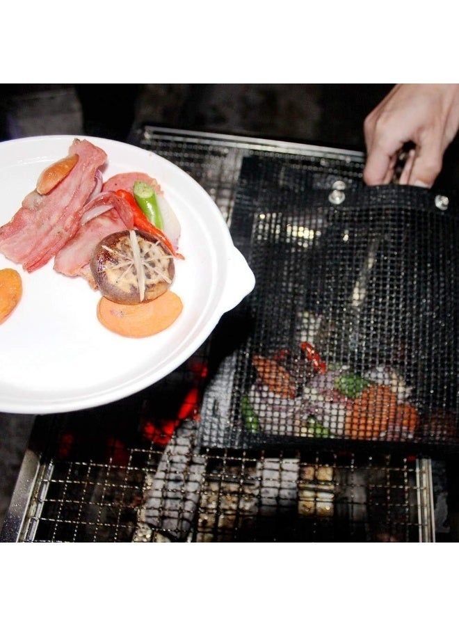 High-Heat Resistant Mesh BBQ Bag: Advanced PTFE technology for healthy and fast cooking - Design allows food to be turned all at once to ensure even cooking -  24 x 16 cm - Image 5
