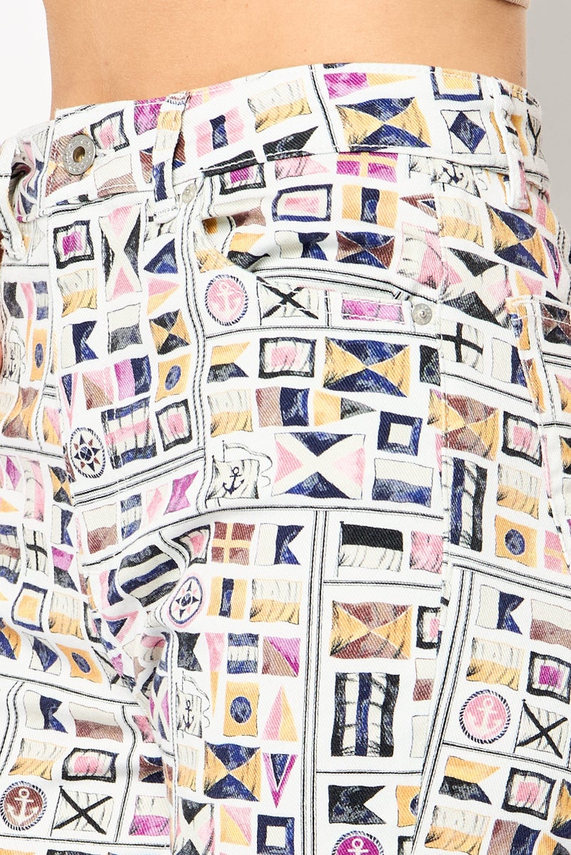 GANT Women Regular Fit Allover Print Straight Leg Pants, Multicolor - Image 3