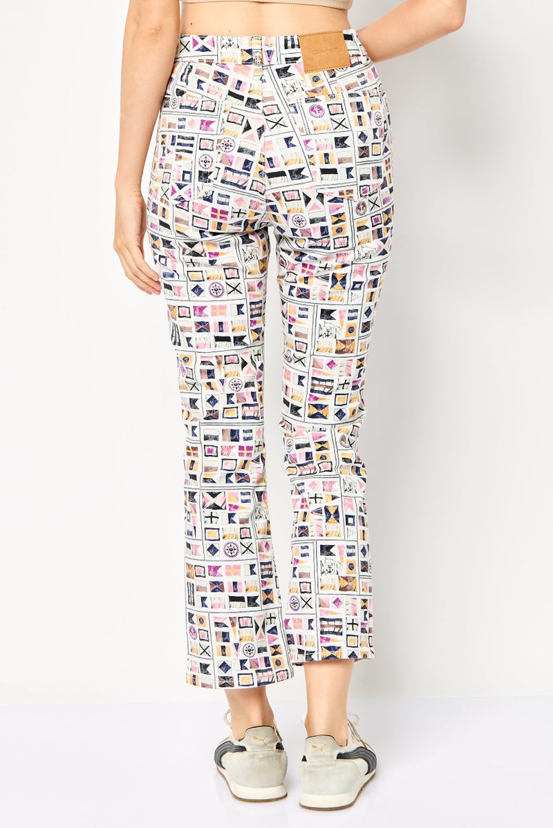 GANT Women Regular Fit Allover Print Straight Leg Pants, Multicolor - Image 4