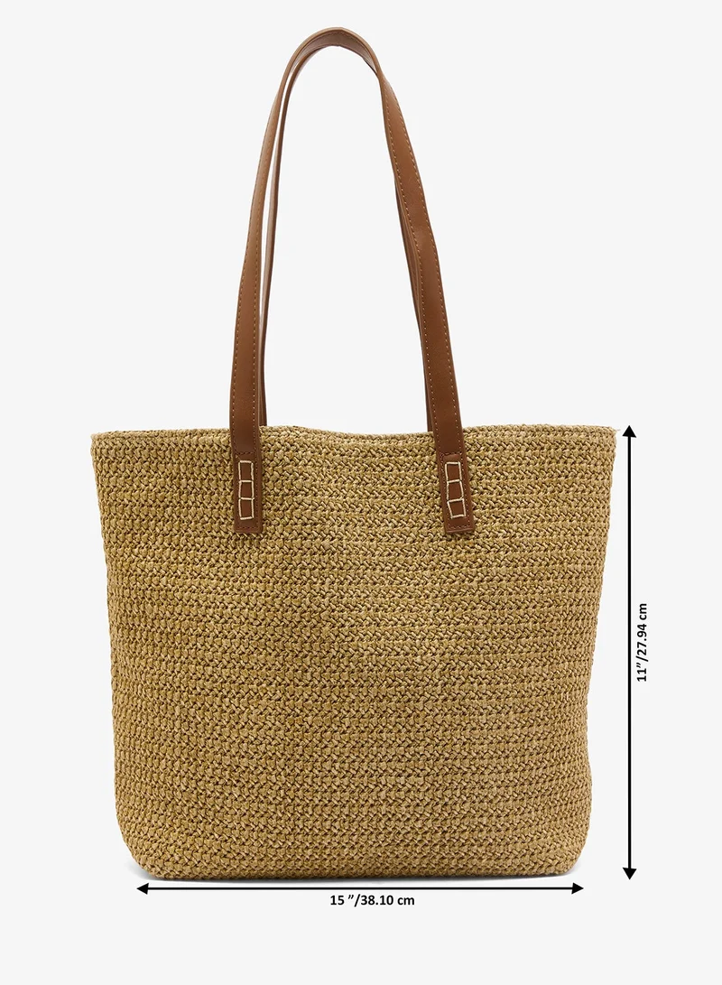 GLAMOROUS BROWN Brown Raffia Tote Bag for Women | Best Price UAE