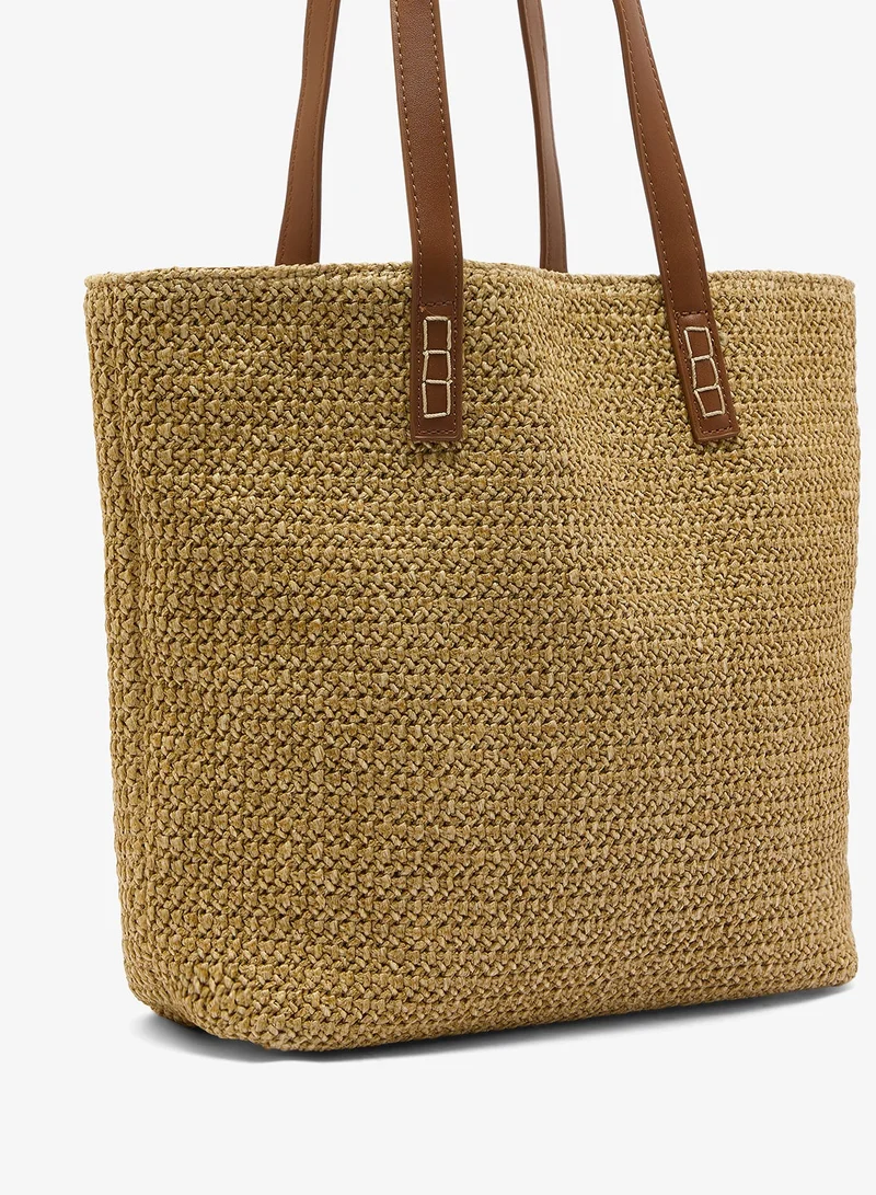GLAMOROUS BROWN Brown Raffia Tote Bag for Women | Best Price UAE