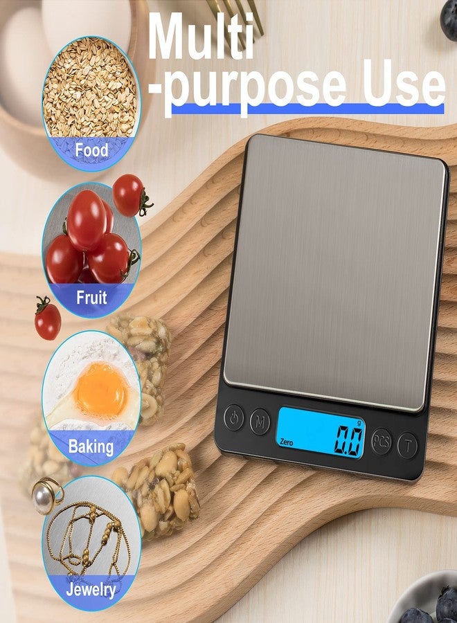 Yoncon Digital Food Kitchen Scale Upgraded, YONCON 3000g/0.1g High Accuracy Mini Pocket Scale Measures in Grams and oz for Cooking, Baking, Jewelry, Tare Function,2 Trays, LCD Display (Batteries Included) - Image 5