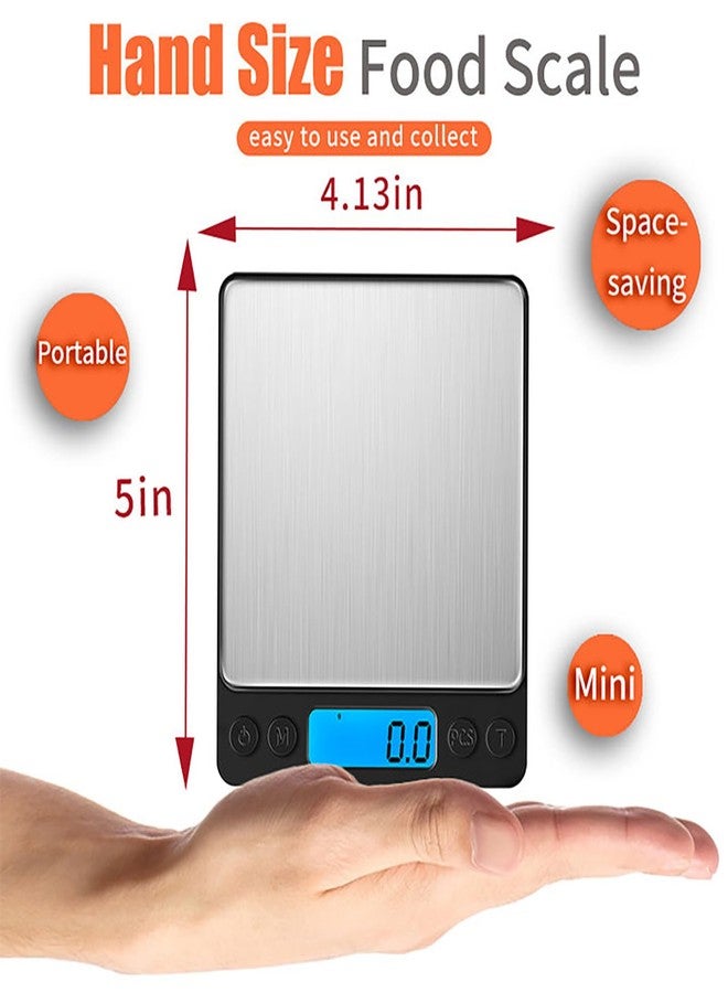 Yoncon Digital Food Kitchen Scale Upgraded, YONCON 3000g/0.1g High Accuracy Mini Pocket Scale Measures in Grams and oz for Cooking, Baking, Jewelry, Tare Function,2 Trays, LCD Display (Batteries Included) - Image 3