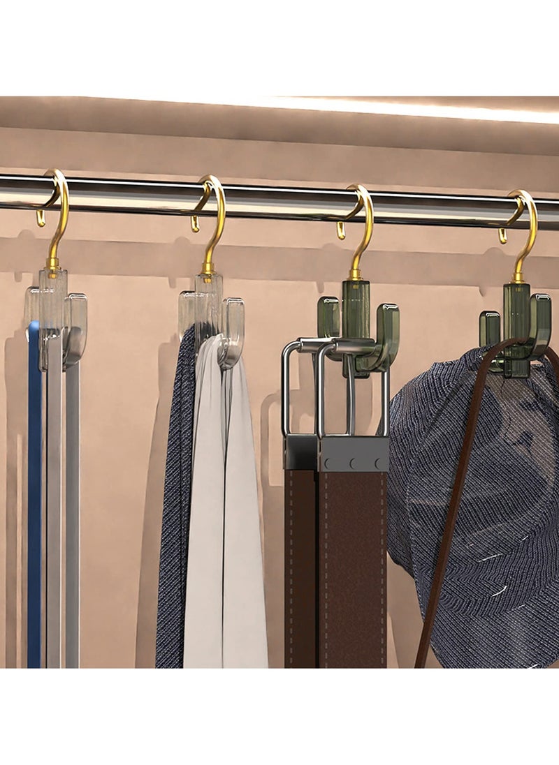 SYOSI SYOSI 4 Pcs Purse Hangers for Closet, Tie Hanger Belt Hanger Handbag Hanger, Closet Rod Organize Hooks for Ties, Handbags, Belts, Purses, Scarves, Hats, Clothes (Green, White)  - Image 4
