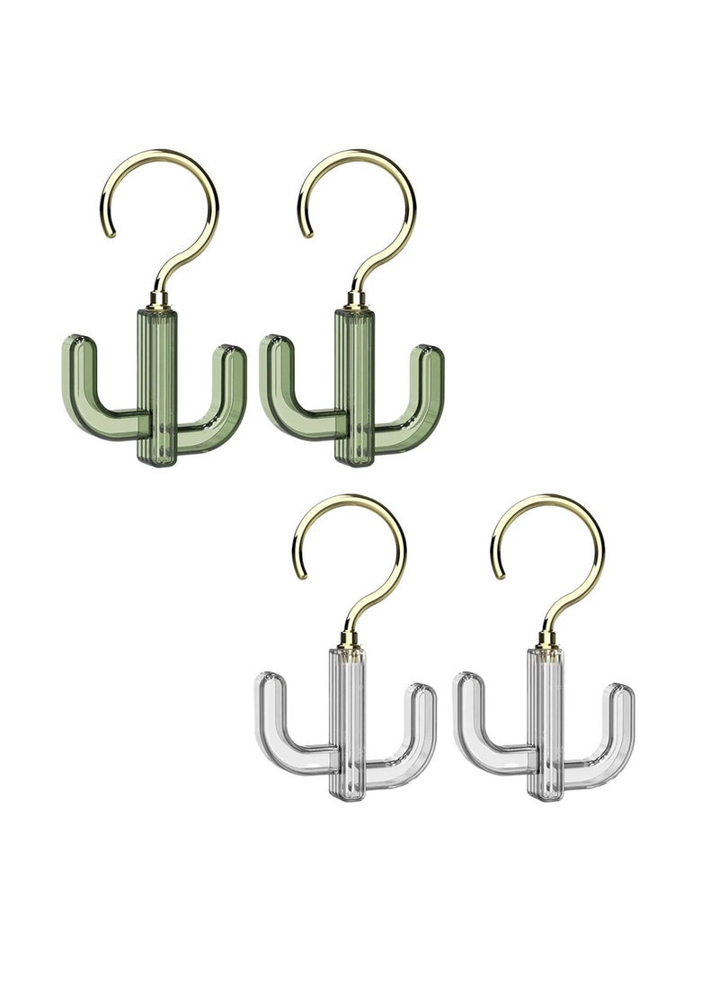 SYOSI SYOSI 4 Pcs Purse Hangers for Closet, Tie Hanger Belt Hanger Handbag Hanger, Closet Rod Organize Hooks for Ties, Handbags, Belts, Purses, Scarves, Hats, Clothes (Green, White)  - Image 1