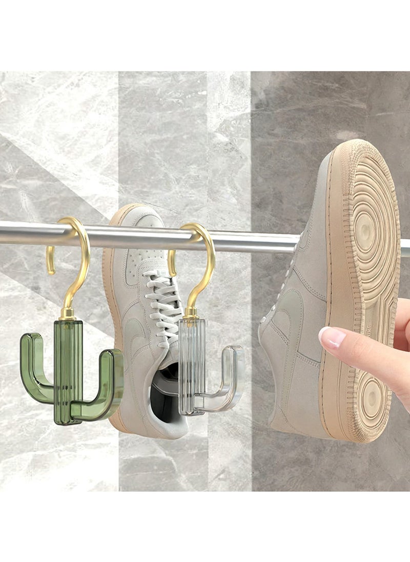 SYOSI SYOSI 4 Pcs Purse Hangers for Closet, Tie Hanger Belt Hanger Handbag Hanger, Closet Rod Organize Hooks for Ties, Handbags, Belts, Purses, Scarves, Hats, Clothes (Green, White)  - Image 3