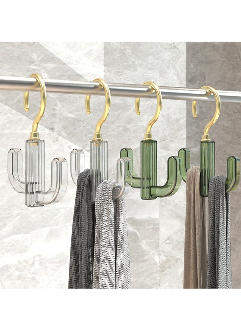 SYOSI SYOSI 4 Pcs Purse Hangers for Closet, Tie Hanger Belt Hanger Handbag Hanger, Closet Rod Organize Hooks for Ties, Handbags, Belts, Purses, Scarves, Hats, Clothes (Green, White)  - Image 5