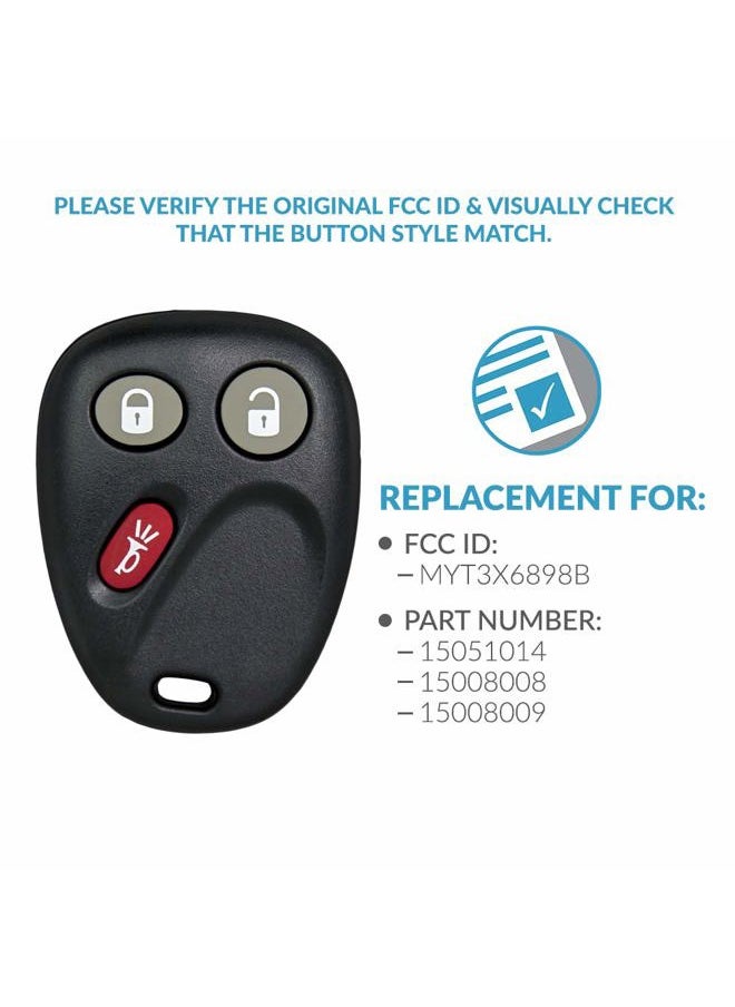 Keyless2Go Replacement for Keyless Entry Envoy Trailblazer Ascender Bravada MYT3X6898B - 2 Pack  - Image 4