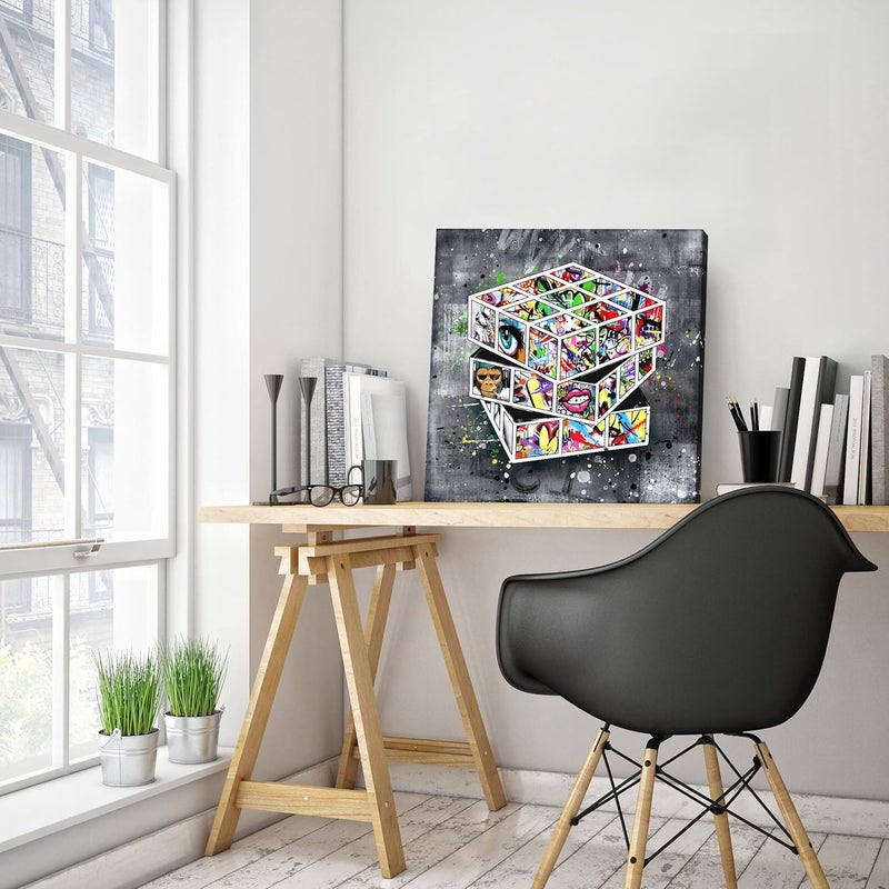 SIXTTART Black and White Abstract Graffiti Wall Art - Image 5