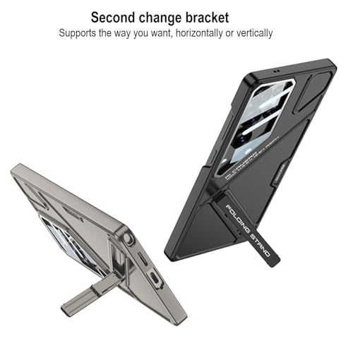 Midkart Matte Case Compatible with Samsung Galaxy S24 Ultra Hidden Kickstand Cover Hard PC with Camera Protection, Beige - Image 3