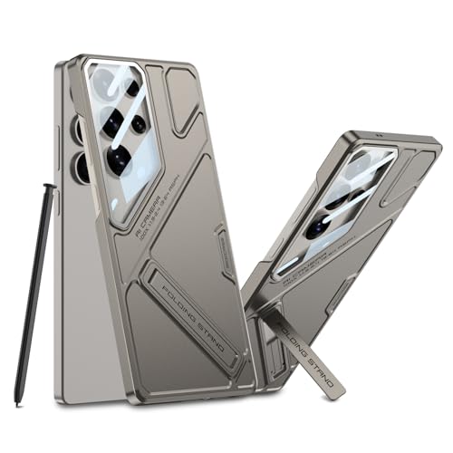Midkart Matte Case Compatible with Samsung Galaxy S24 Ultra Hidden Kickstand Cover Hard PC with Camera Protection, Beige - Image 1