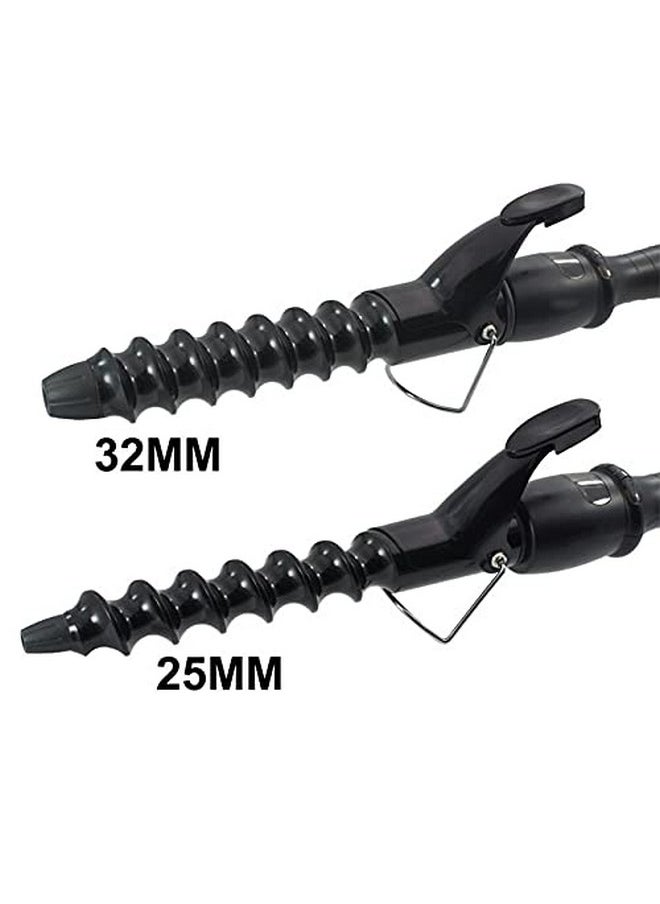 Wangmeili - 25Mm Spiral Hair Curler Iron Curling Wand Ceramic Wave Curling Iron For Short And Long Hair Crimper Lcd Display Curling Tongs - Image 1