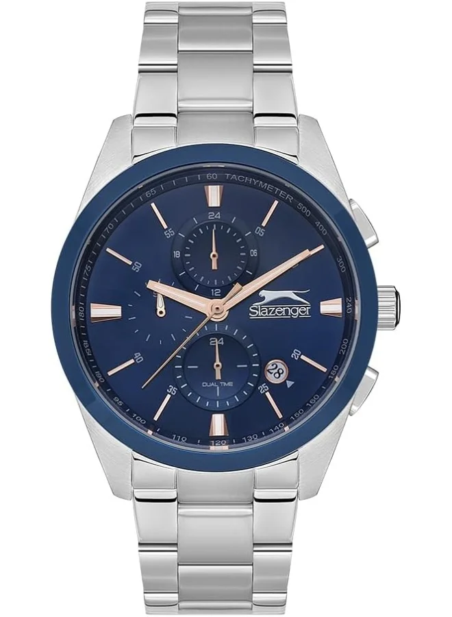 Slazenger SLAZENGER Men's Watch, Multi Function Display and Metal Strap - SL.9.2215.2.04, Silver