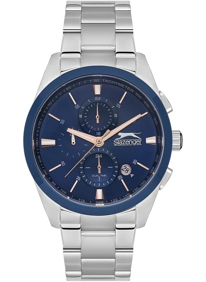 SLAZENGER Men's Watch, Multi Function Display and Metal Strap - SL.9.2215.2.04, Silver - Image 1