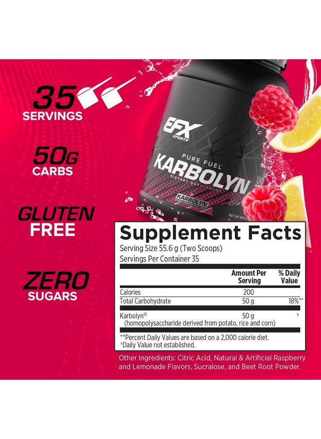 EFX SPORTS EFX Sports Karbolyn Fuel | Fast-Absorbing Carbohydrate Powder | Carb Load, Sustained Energy, Quick Recovery | Stimulant Free | 37 Servings (Raspberry Lemonade)  - Image 3