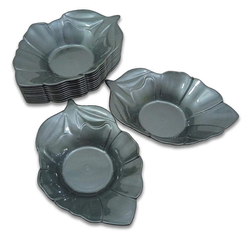 BHOJANWARE Stylish Designer Plastic Snacks Platter Set of 12 in Grey Color- Perfect Addition to Your Kitchen Utensils and Plates Collection. (Size: 18.5 Cm/ 7.2 Inch) - Image 3