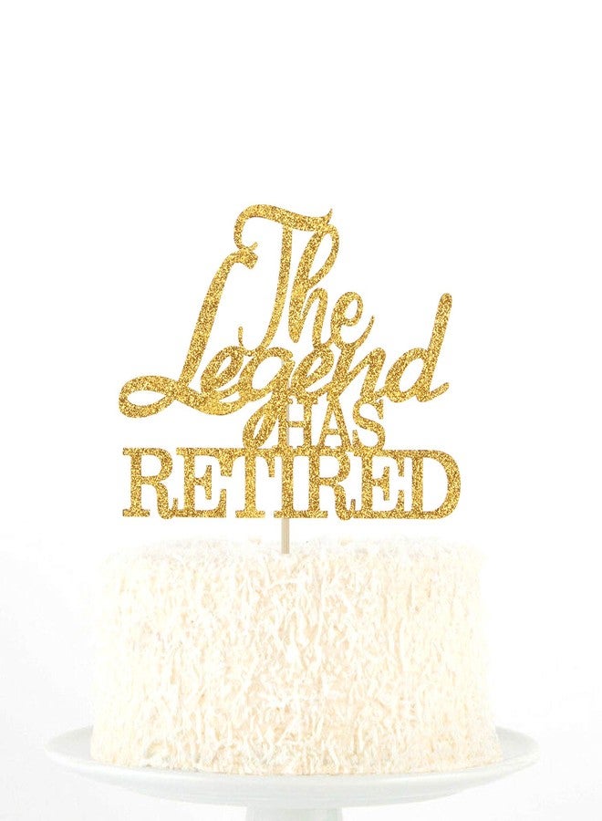 Hotmoon Gold Glitter The Legend has Retired Cake Topper - Official Retired - Happy Retirement Party Decoration Supplies for Men Women - Image 4