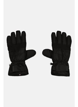Men 1 Pair Brand Logo Ski Glove, Black