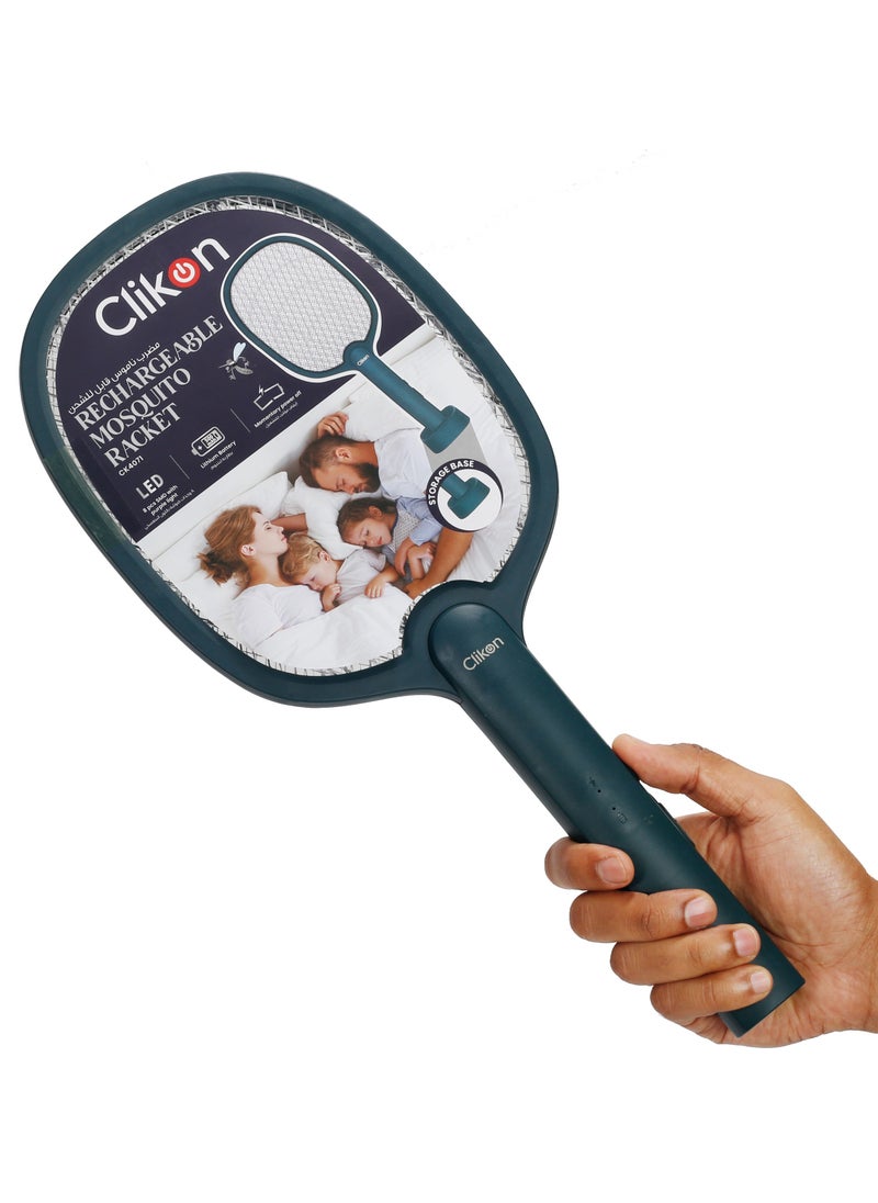Clikon clikon Rechargeable Mosquito Swatter with Hi-Power LED Light - USB Power, Green Color with LED Light for Mosquitos Flies Pest Control for Indoor and Outdoor Use  - Image 1