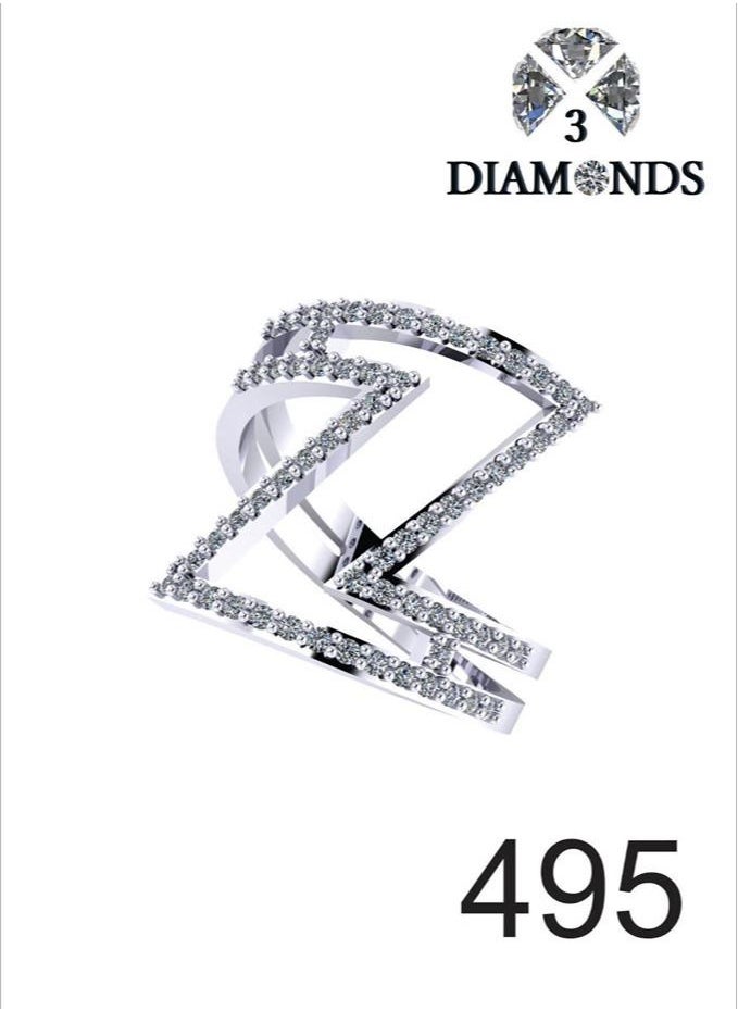 3Diamonds - Ring For Women platinum Plated-silver - Image 1