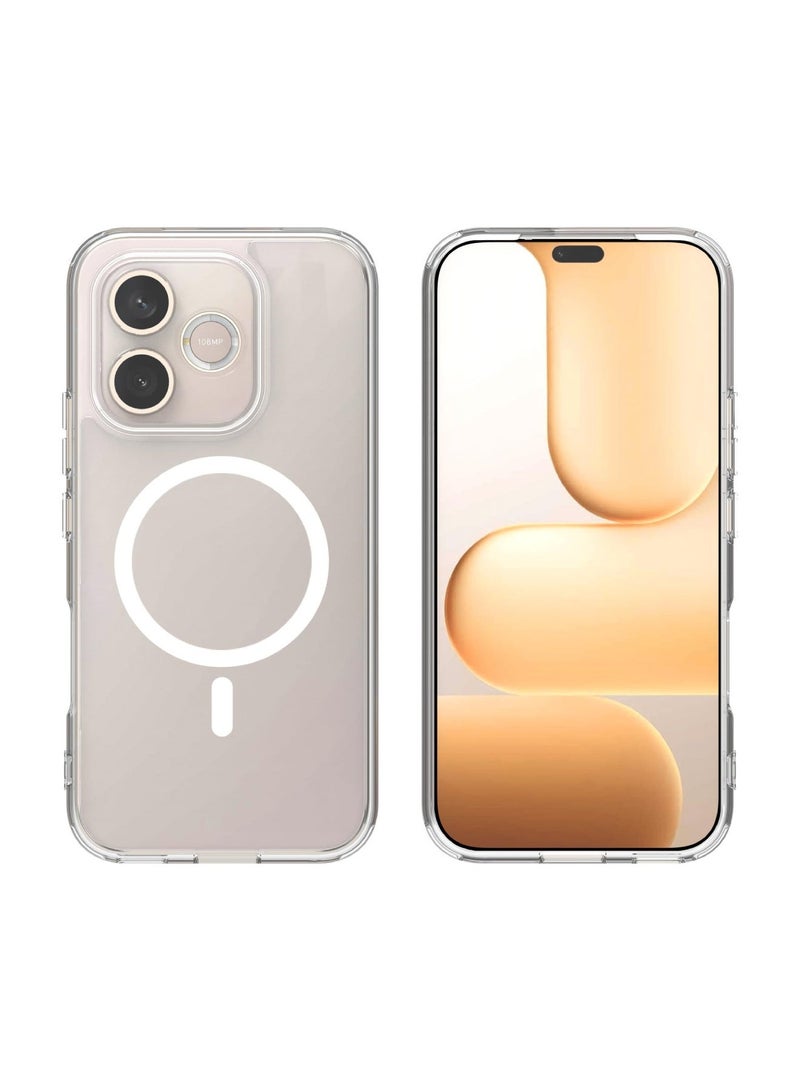 Adando Magnetic Case Compatible with Honor 600 Lite 5G, Compatible with Mag-Safe Accessories, Shockproof Protective Phone Cover, Non-Yellowing Hard Clear PC Back (Clear) - Image 5