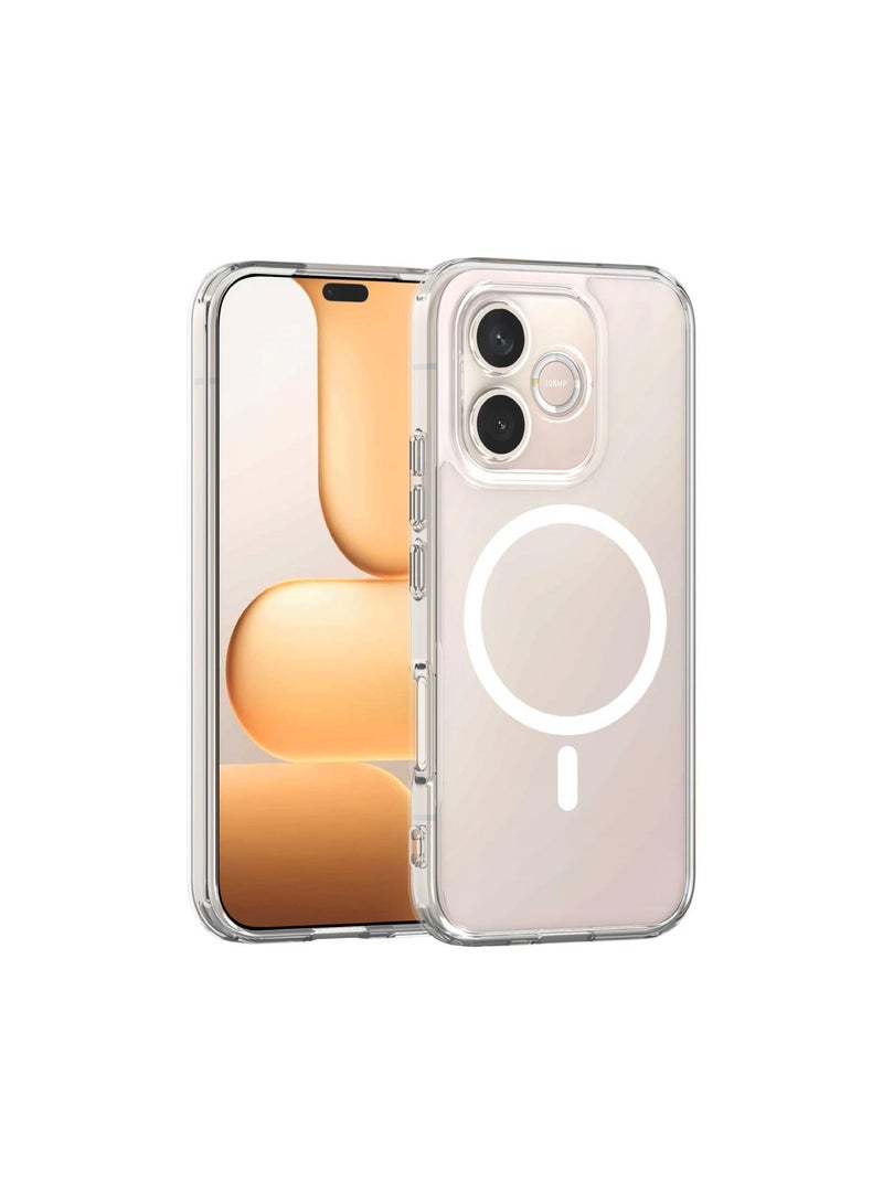 Adando Magnetic Case Compatible with Honor 600 Lite 5G, Compatible with Mag-Safe Accessories, Shockproof Protective Phone Cover, Non-Yellowing Hard Clear PC Back (Clear) - Image 1