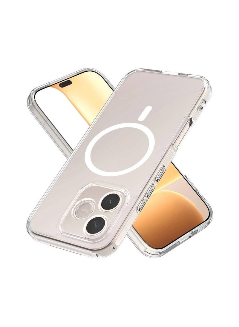 Adando Magnetic Case Compatible with Honor 600 Lite 5G, Compatible with Mag-Safe Accessories, Shockproof Protective Phone Cover, Non-Yellowing Hard Clear PC Back (Clear) - Image 4