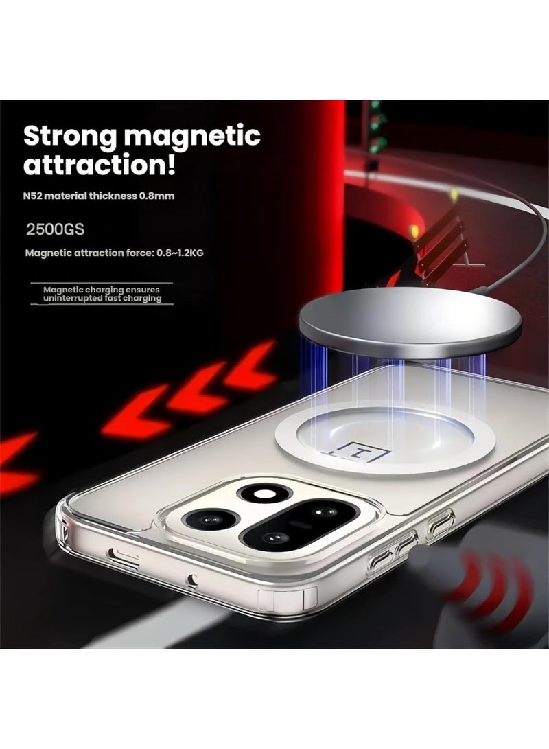 Adando Magnetic Case Compatible with Honor 600 Lite 5G, Compatible with Mag-Safe Accessories, Shockproof Protective Phone Cover, Non-Yellowing Hard Clear PC Back (Clear) - Image 2