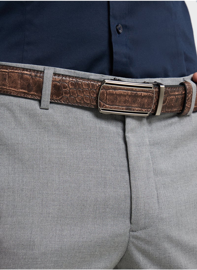 Robert Wood Resizable Free Size Croc Print Belt  - Image 5
