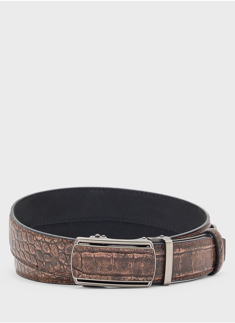 Robert Wood Resizable Free Size Croc Print Belt  - Image 1