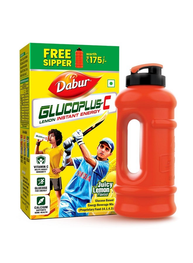 Dabur دابور غلوكوبلس سي نيمبو باني - 1 كيلوغرام من مسحوق الجلوكوز | فيتامين سي يساعد على تعزيز المناعة | الكالسيوم يدعم صحة العظام | يعيد الطاقة | نكهة ليمون لذيذة ومنعشة، 35 جرام - Image 1