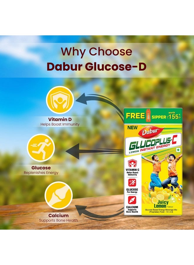 Dabur دابور غلوكوبلس سي نيمبو باني - 1 كيلوغرام من مسحوق الجلوكوز | فيتامين سي يساعد على تعزيز المناعة | الكالسيوم يدعم صحة العظام | يعيد الطاقة | نكهة ليمون لذيذة ومنعشة، 35 جرام - Image 4