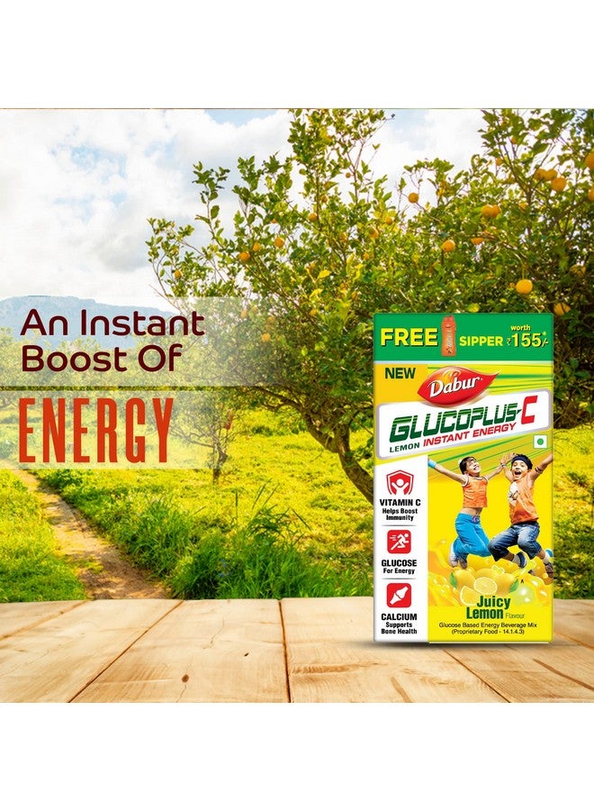 Dabur دابور غلوكوبلس سي نيمبو باني - 1 كيلوغرام من مسحوق الجلوكوز | فيتامين سي يساعد على تعزيز المناعة | الكالسيوم يدعم صحة العظام | يعيد الطاقة | نكهة ليمون لذيذة ومنعشة، 35 جرام - Image 3