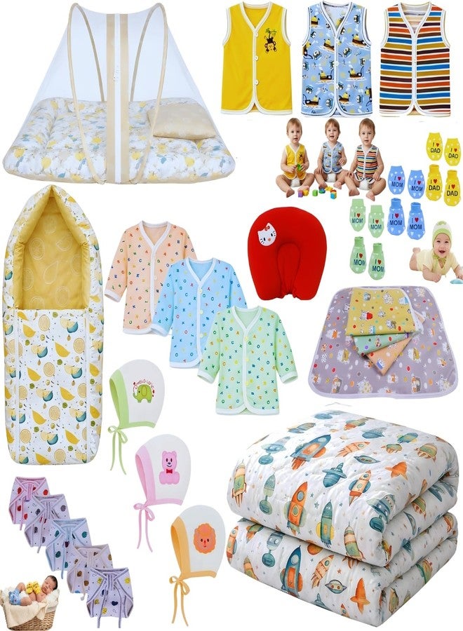 Toddylon Newborn Baby Essentials Kit 28 Items Combo Set | New Born Baby Kit 0–6 Months | Baby Products Maternity Delivery Bag Kit (Orange) - Image 1