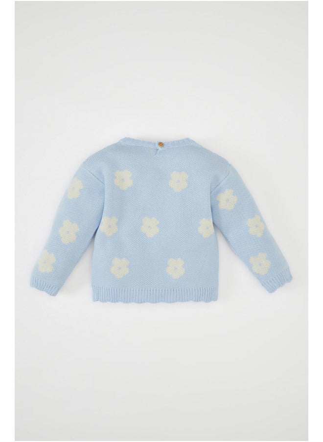 DeFacto Babygirl Tricot Regular Fit Crew Neck Long Sleeve Pullover  - Image 3