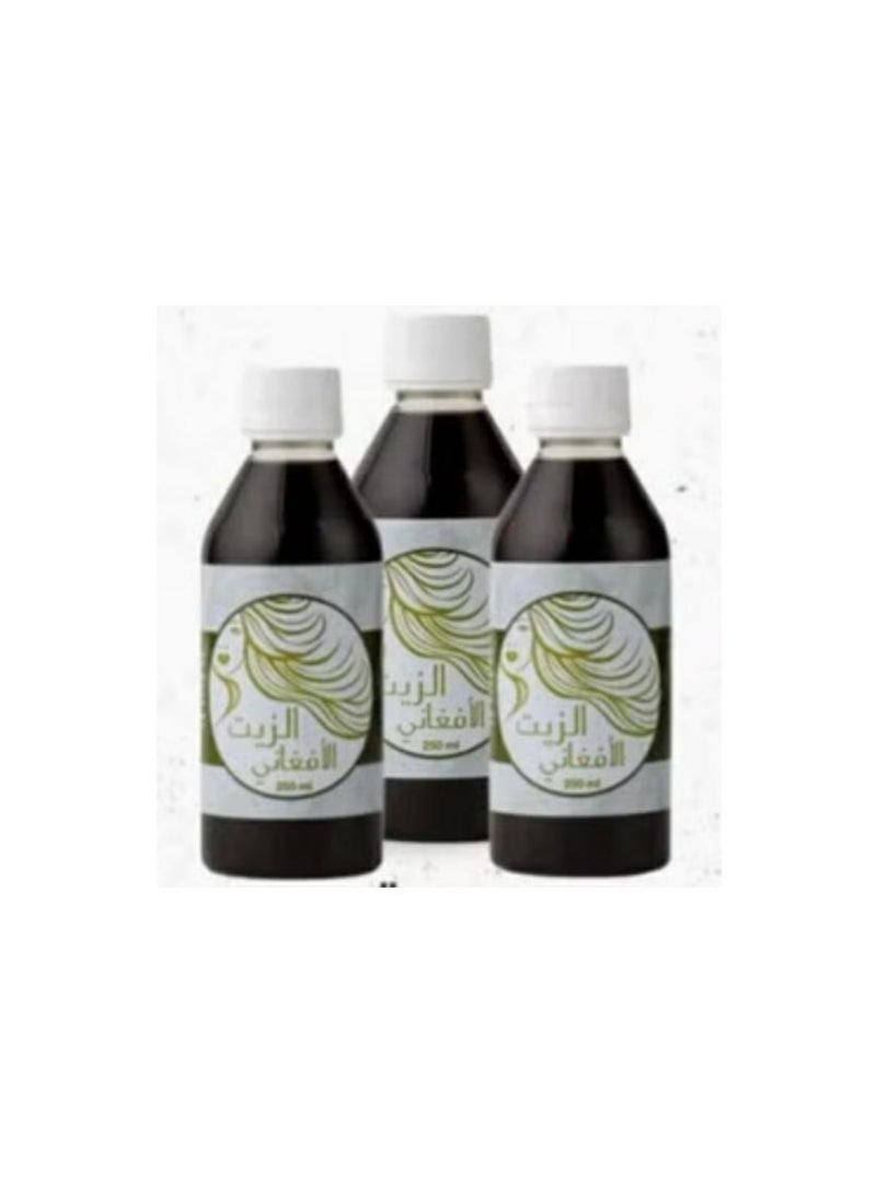 Three pieces of a bottle of Afghan hair oil 250 ml