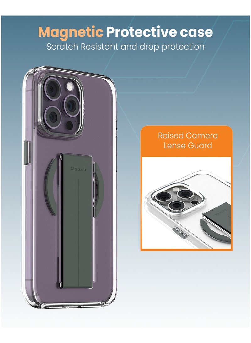 Moxedo حافظة مكسيدو المغناطيسية الواقية مقاومة للخدوش حماية من السقوط متوافقة مع تقنية ماغسيف لهاتف آيفون 14 برو 6.1 بوصة - رمادي - Image 3