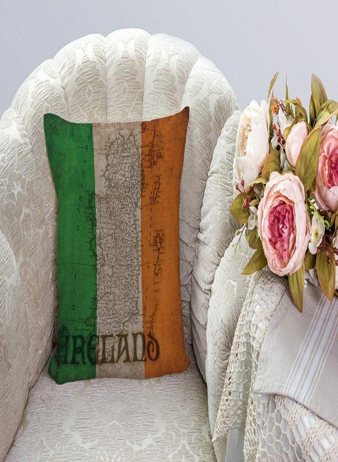 SSOIU Ireland Vintage Flag Irish Emblem Theme Farmhouse Decorative Throw Pillow Covers for Sofa Couch Home Decoration 18x18 inches - Image 2