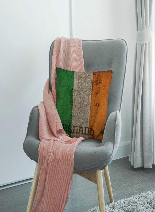 SSOIU Ireland Vintage Flag Irish Emblem Theme Farmhouse Decorative Throw Pillow Covers for Sofa Couch Home Decoration 18x18 inches - Image 4