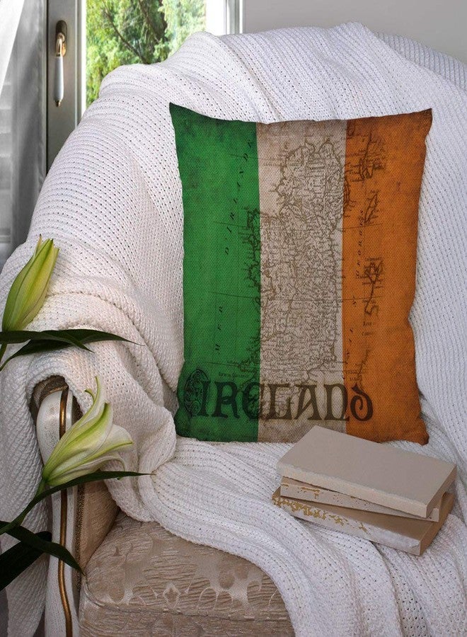 SSOIU Ireland Vintage Flag Irish Emblem Theme Farmhouse Decorative Throw Pillow Covers for Sofa Couch Home Decoration 18x18 inches - Image 3