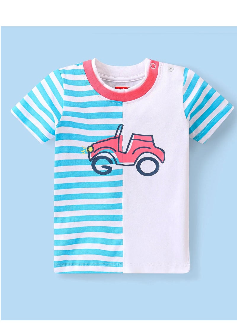 Babyhug Single Jersey Knit Half Sleeves Striped T-Shirt & Shorts Set with Embroidery & Car Print - Blue & Pink(9-24M) - pzsku/Z514070FCEF387E6DB814Z/45/_/1734013863/689c03b4-18f3-40eb-bbef-8f75e0629e46