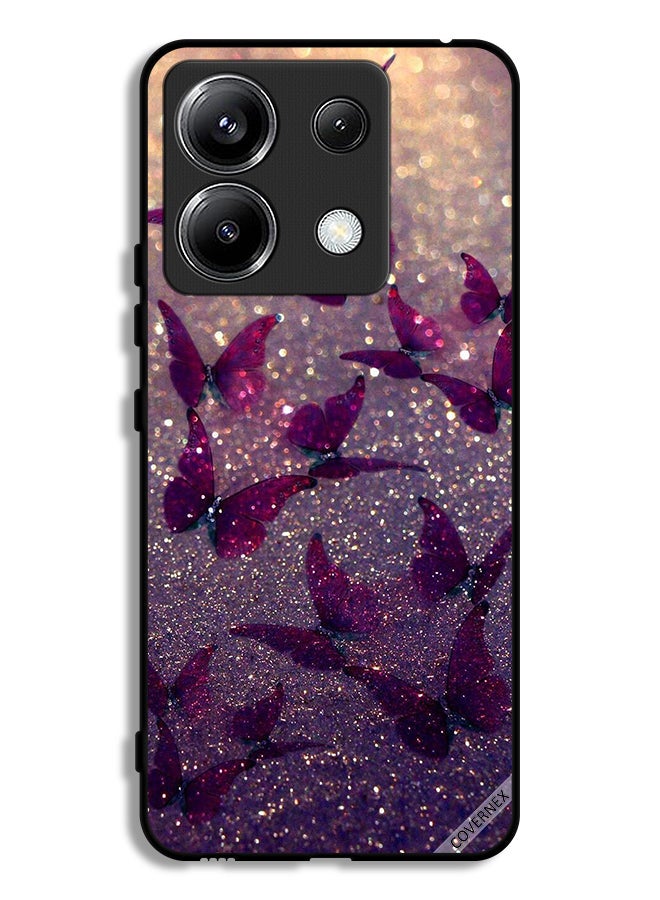 Covernex Xiaomi Poco X6 5G Protective Case Cover Glitter Butterflies - Image 1