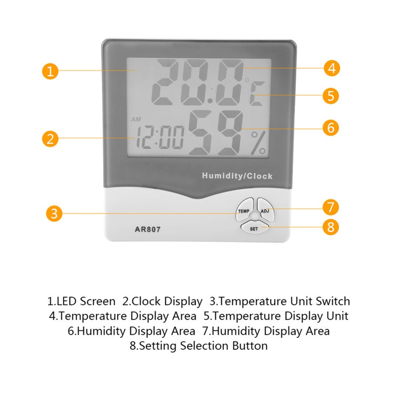 SMART SENSOR AR807 Digital Temperature Humidity Hygrometer Thermometer - Image 5