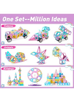 Magblock MAGBLOCK Magnetic Building Blocks Set, Upgraded Magnetic Tiles Toys for 3 4 5 6 7 8+ Year Old Girls, 103pcs Magnet Toys for Toddlers Boys and Girls 3-5  - Image 5