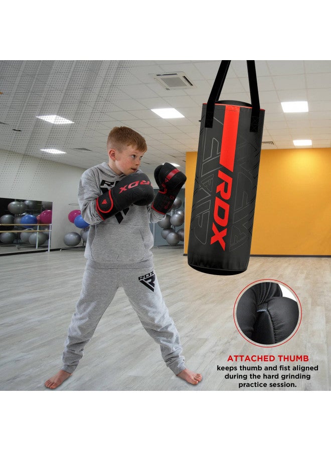 RDX Kids Boxing Gloves Sparring and Muay Thai Maya Hide Leather, Kara Patent Pending Junior Training Mitt for Kickboxing, Punching Bag, Focus Pads, MMA, Thai Pad, Double End Ball Punching Gloves - Image 4