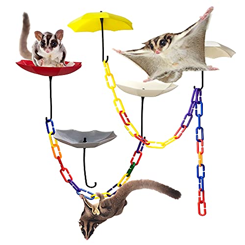 NEOUZA 6Pack Sugar gliders platform,140pcs C-Clips climbing chain for sugar gliders，birds, squirrels pet toy - Image 1