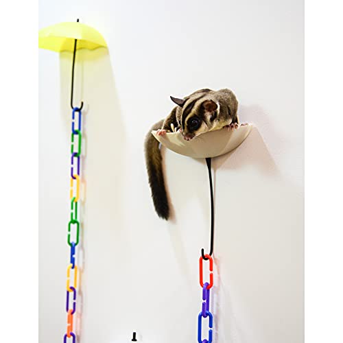 NEOUZA 6Pack Sugar gliders platform,140pcs C-Clips climbing chain for sugar gliders，birds, squirrels pet toy - Image 5